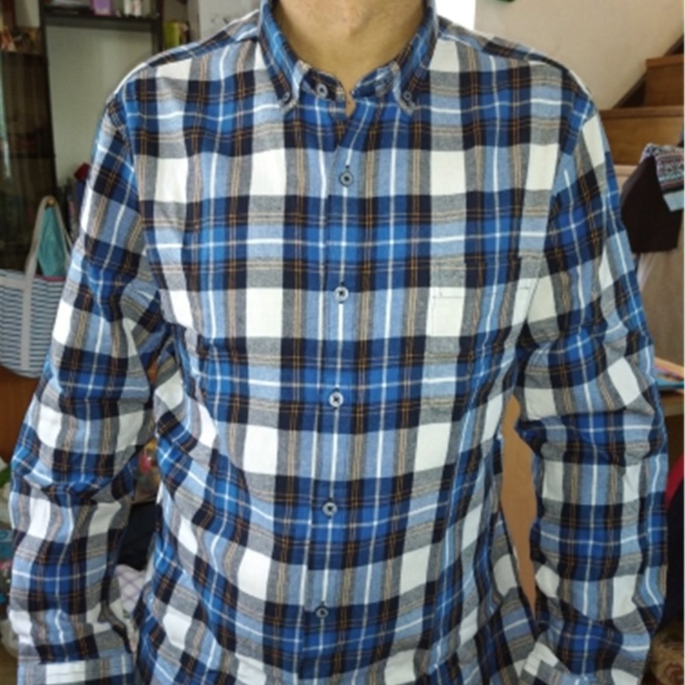 Plaid Shirt Men Cotton
